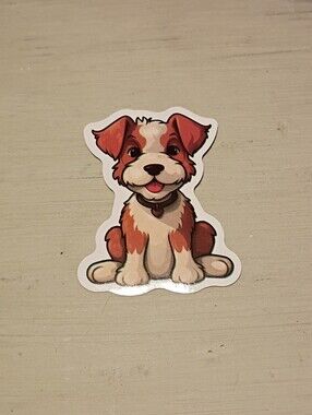 10/$10 Stickers Decal - Brown & White Puppy Kawaii Animal Sticker - Brand New